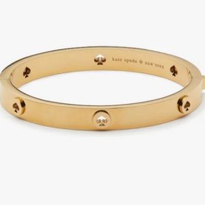 Kate Spade NY Spot The Spade Studded Hinged Bangle Bracelet Jewelry Gold Tone